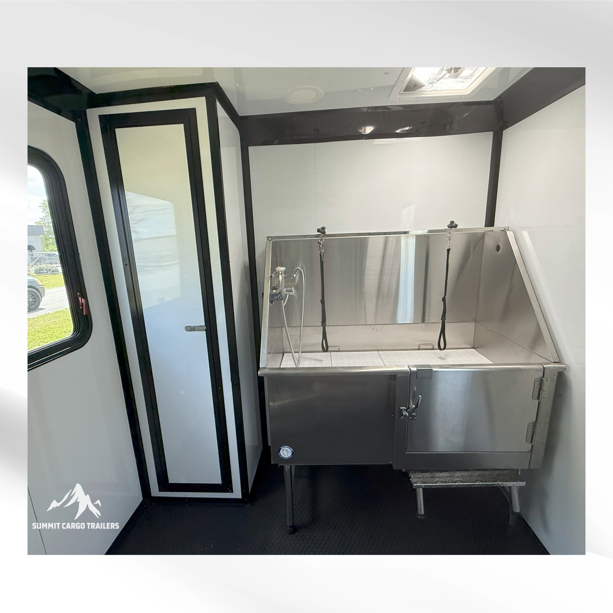 7X14TA Water Blue Dog Grooming Trailer