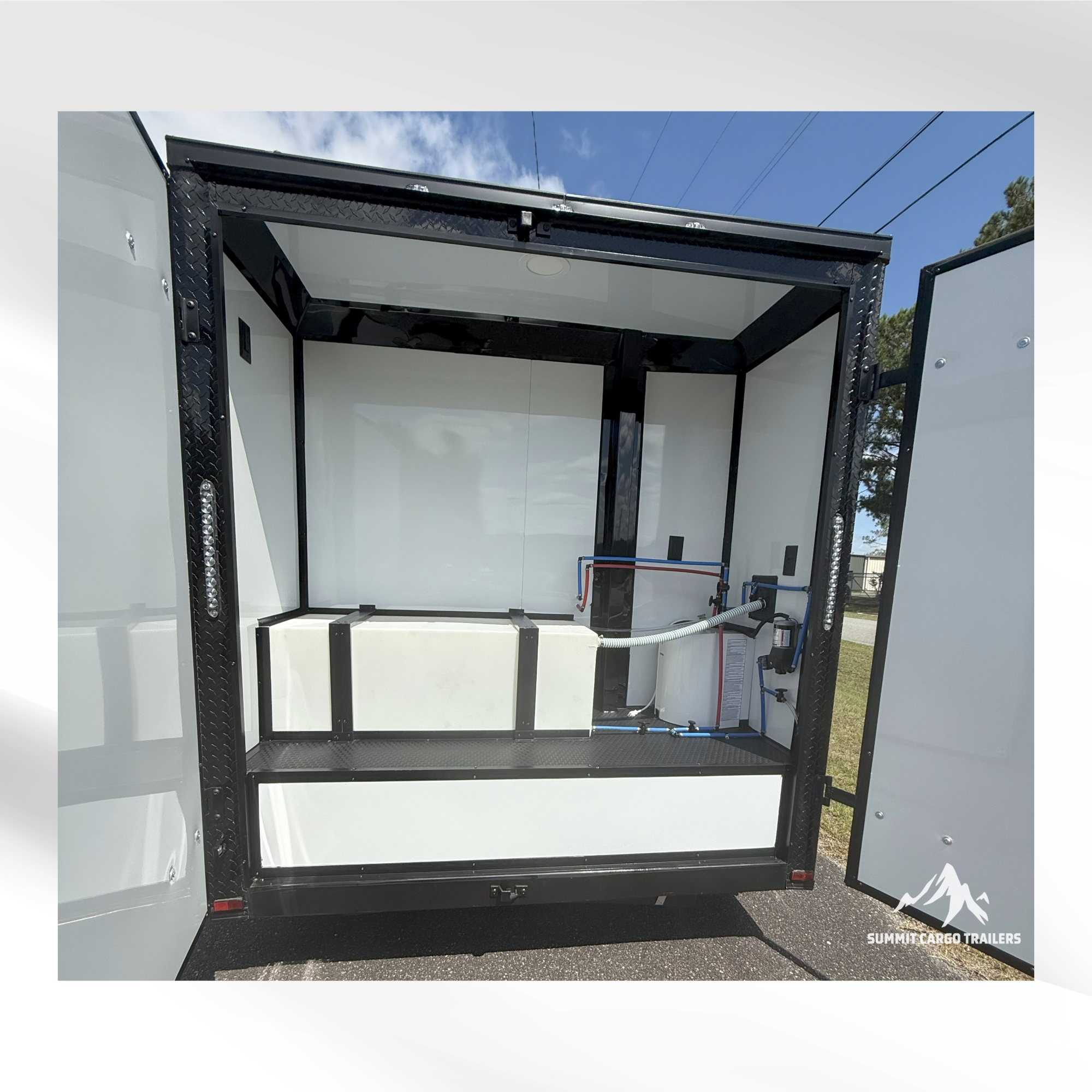 7X14TA Water Blue Dog Grooming Trailer