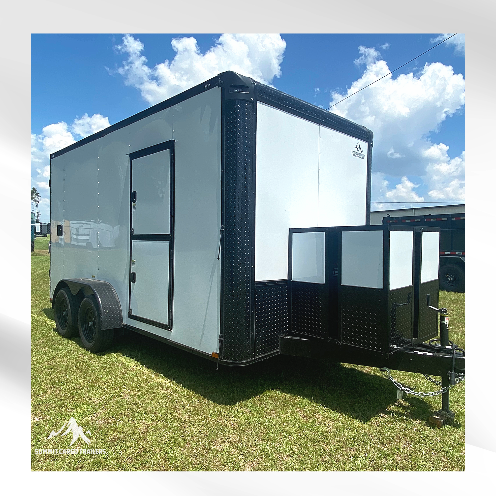 7x14TA White Pet Grooming Trailer