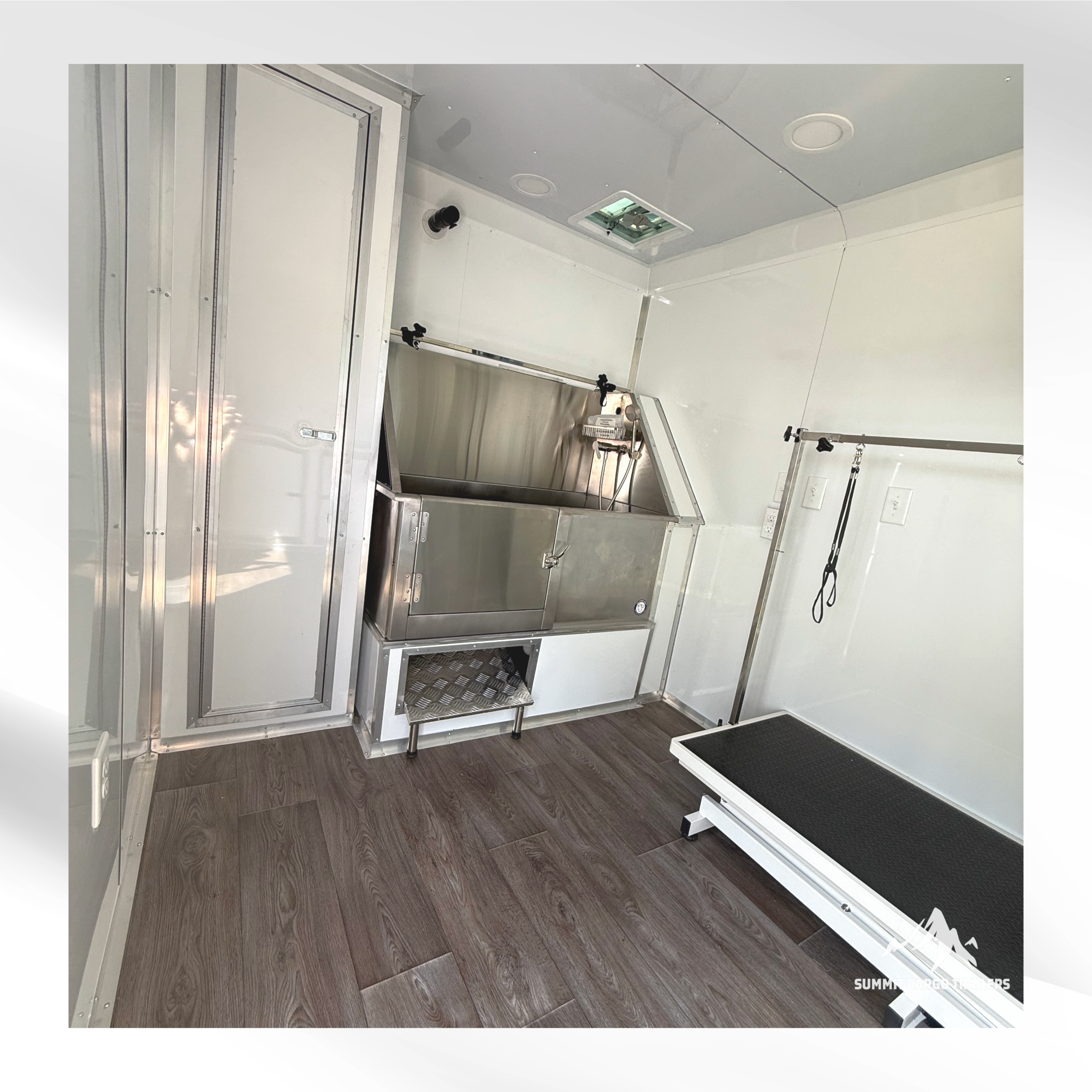 7x14TA White Pet Grooming Trailer