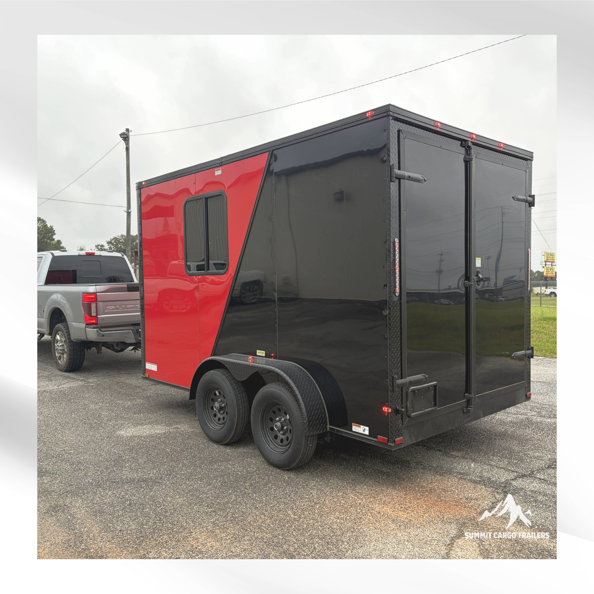 7X12TA Red & Black Pet Grooming Trailer