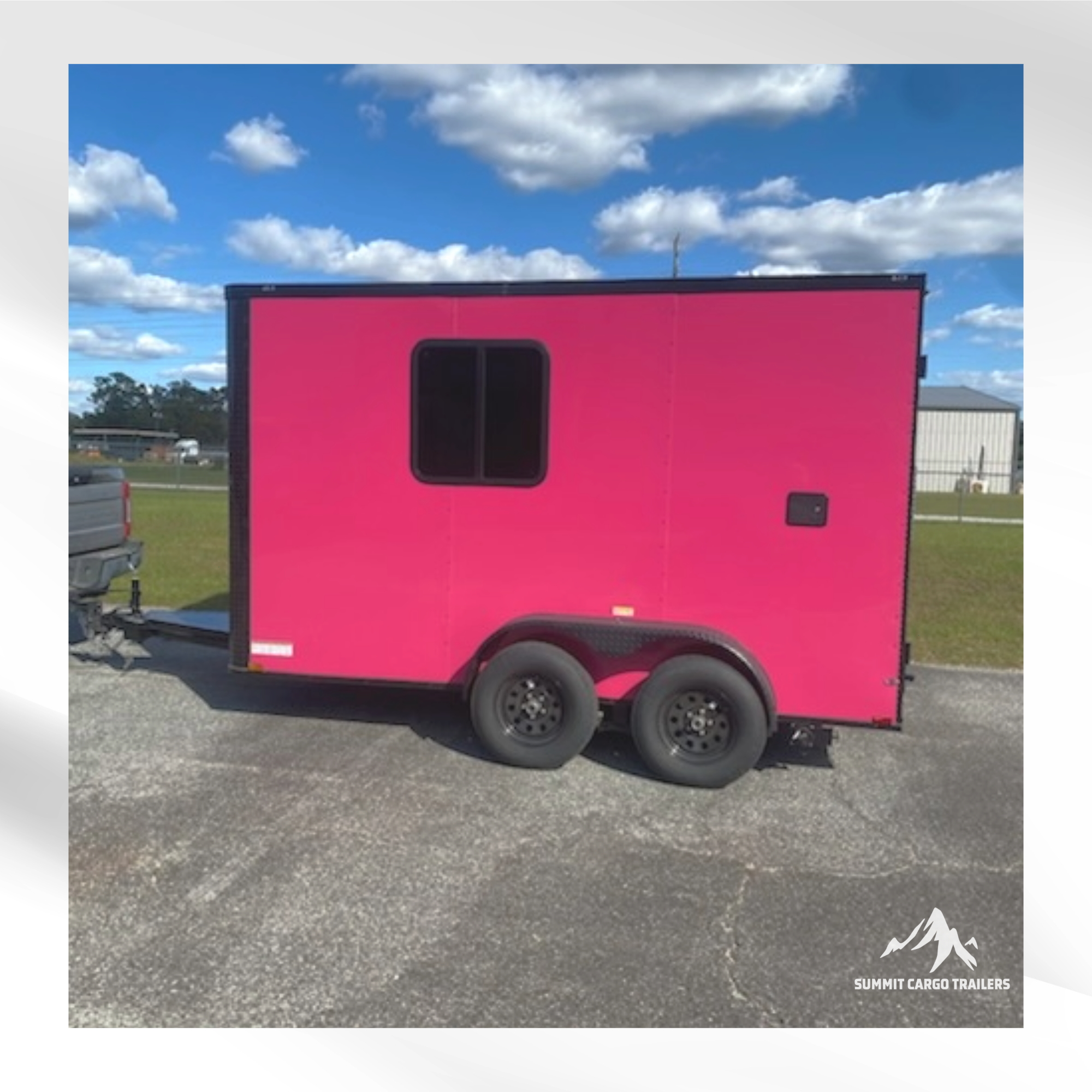 6X12TA Pink Pet Grooming Trailer