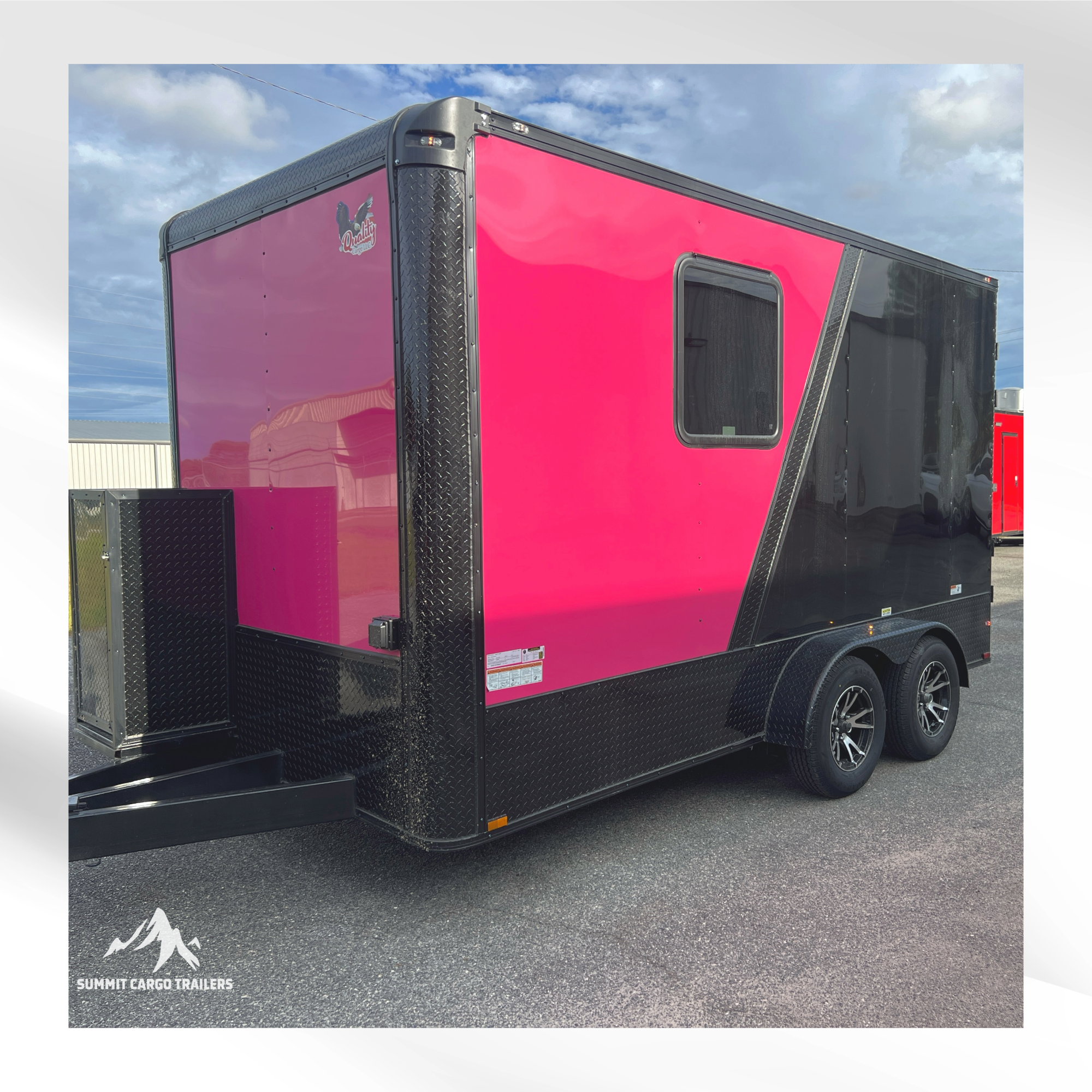 7X14TA Pink & Black Pet Grooming Trailer
