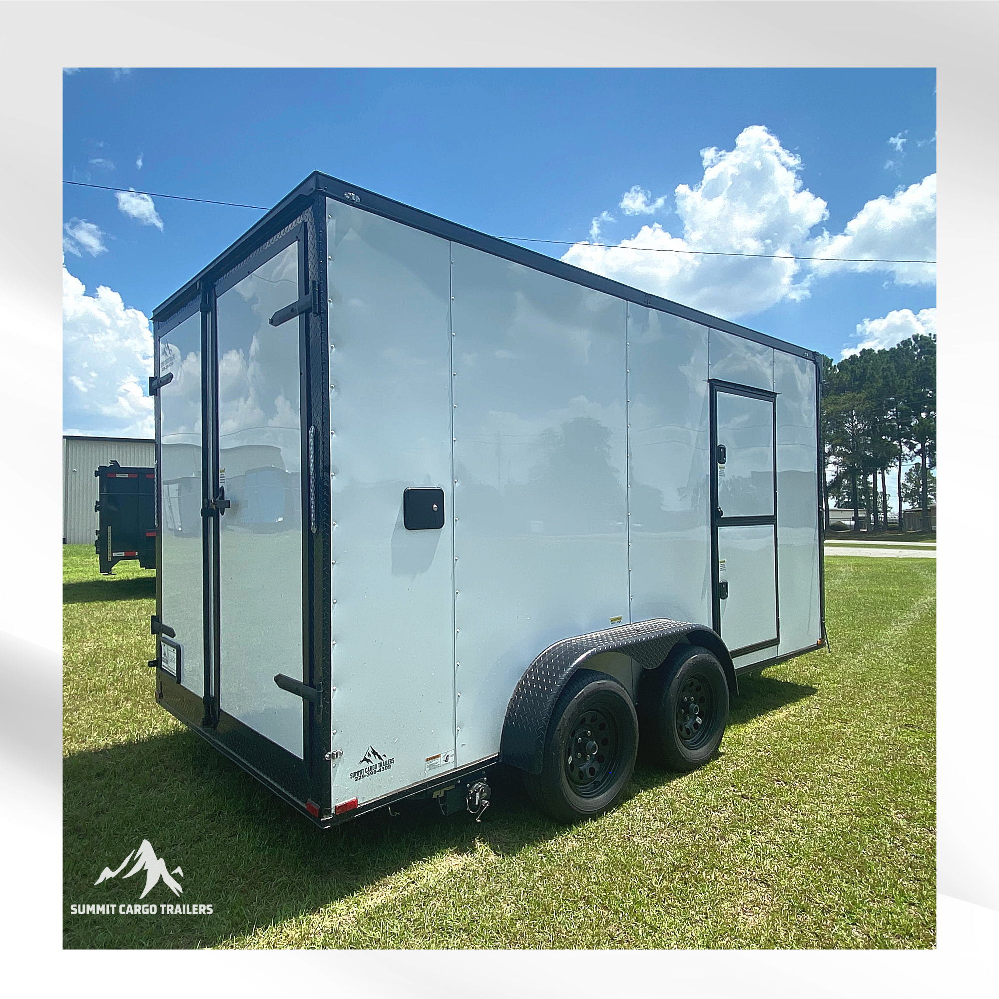 7x14TA White Pet Grooming Trailer
