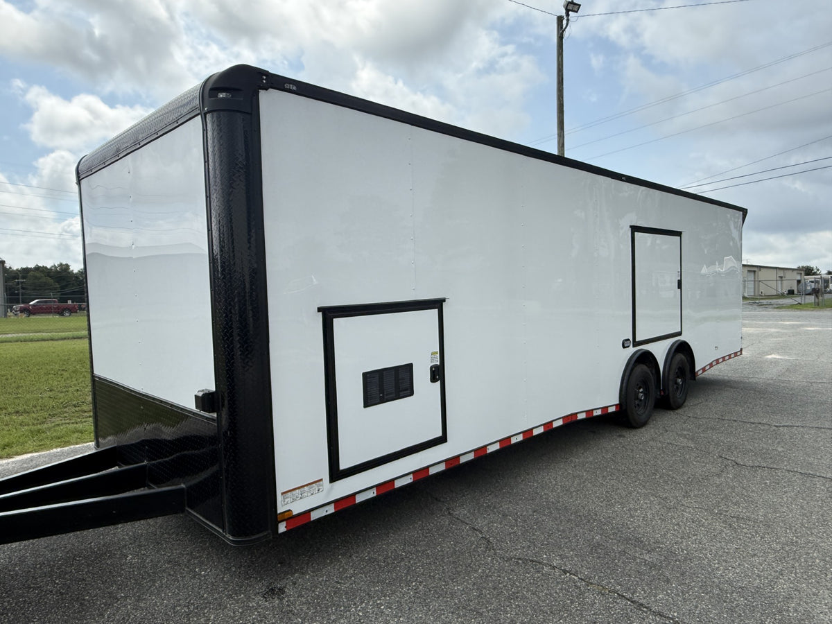 8.5X28TA White Flat Front Race Ready Trailer (Copy)