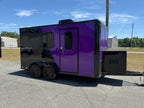 7X14TA Purple Black Grooming Trailer with Bathroom