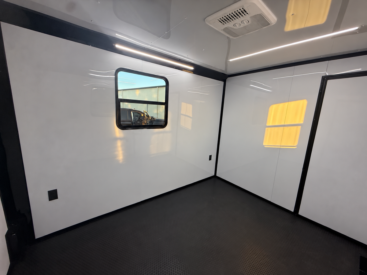 8.5X32 Black Hybrid Trailer | Full Bathroom