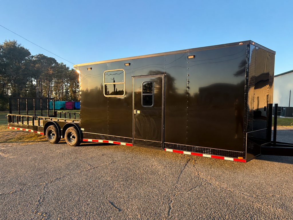 8.5X32 Black Hybrid Trailer | Full Bathroom