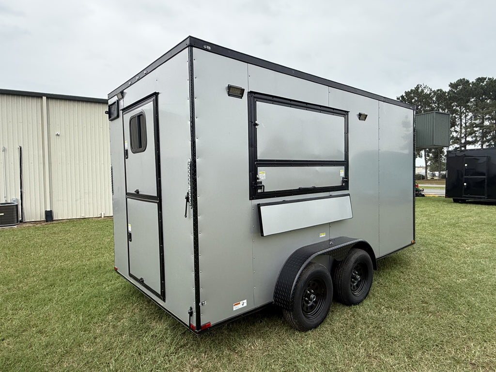 7x14TA Silver Frost Coffee Trailer | Beverage Trailer