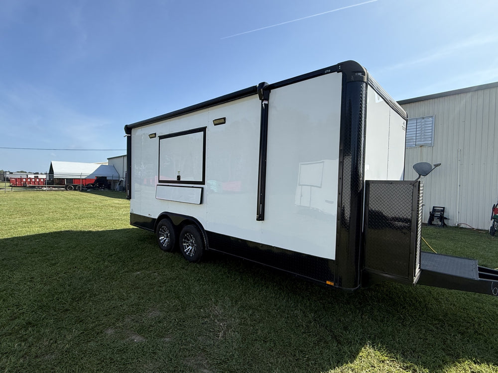 8.5x18TA White Concession Trailer