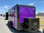 7X14TA Purple Black Grooming Trailer with Bathroom