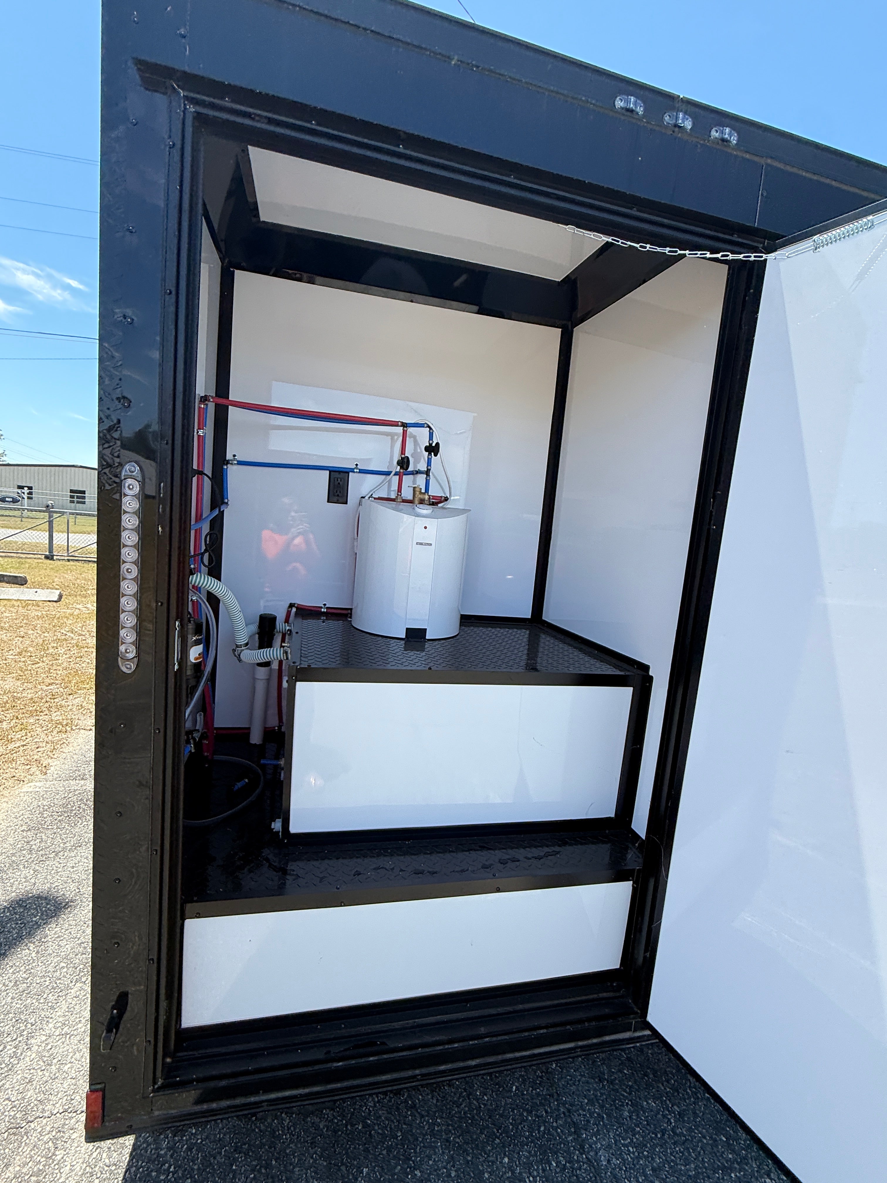 7X14TA Purple Black Grooming Trailer with Bathroom