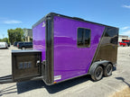 7X14TA Purple Black Grooming Trailer with Bathroom