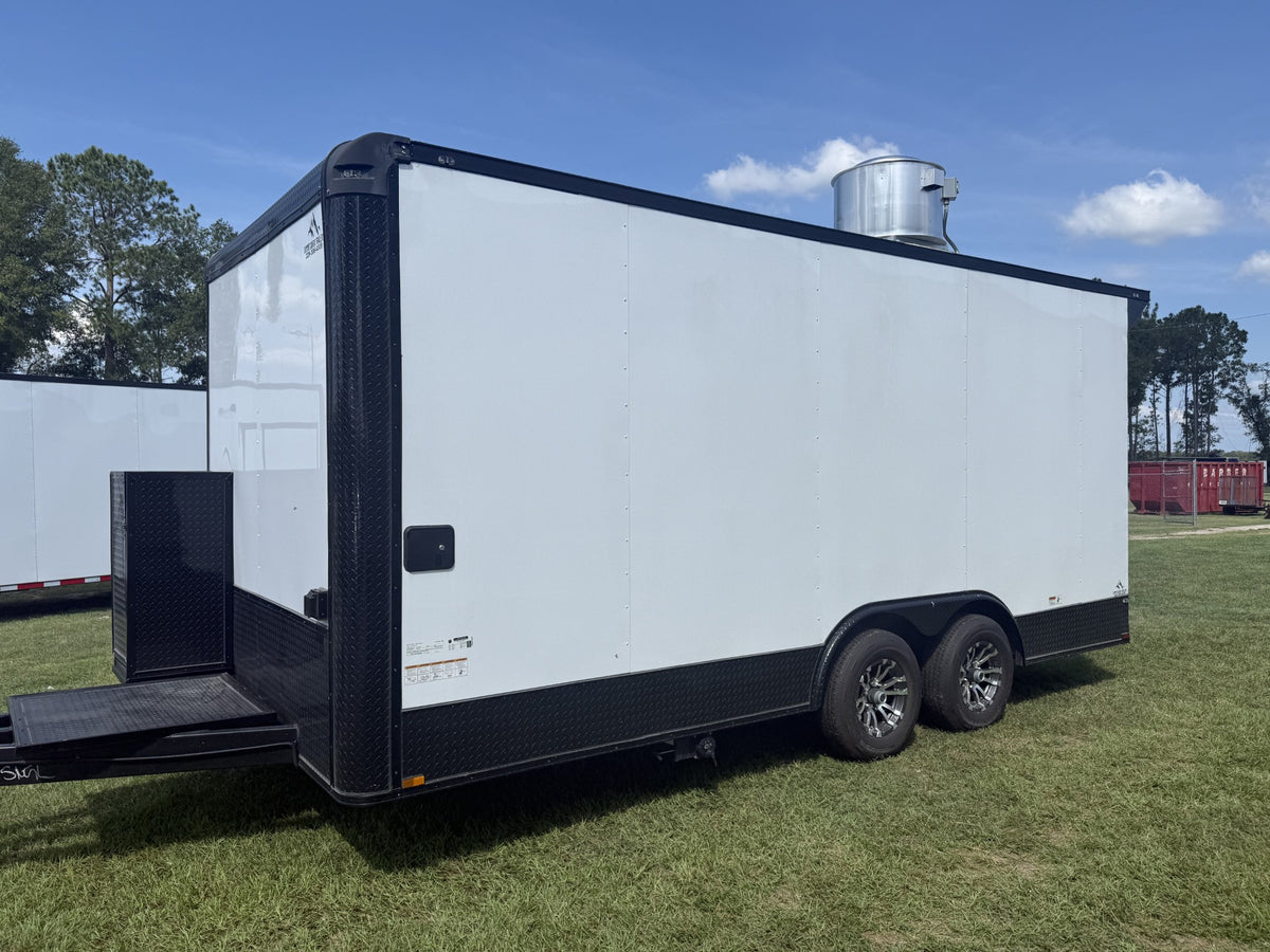 8.5x18TA White Concession Trailer