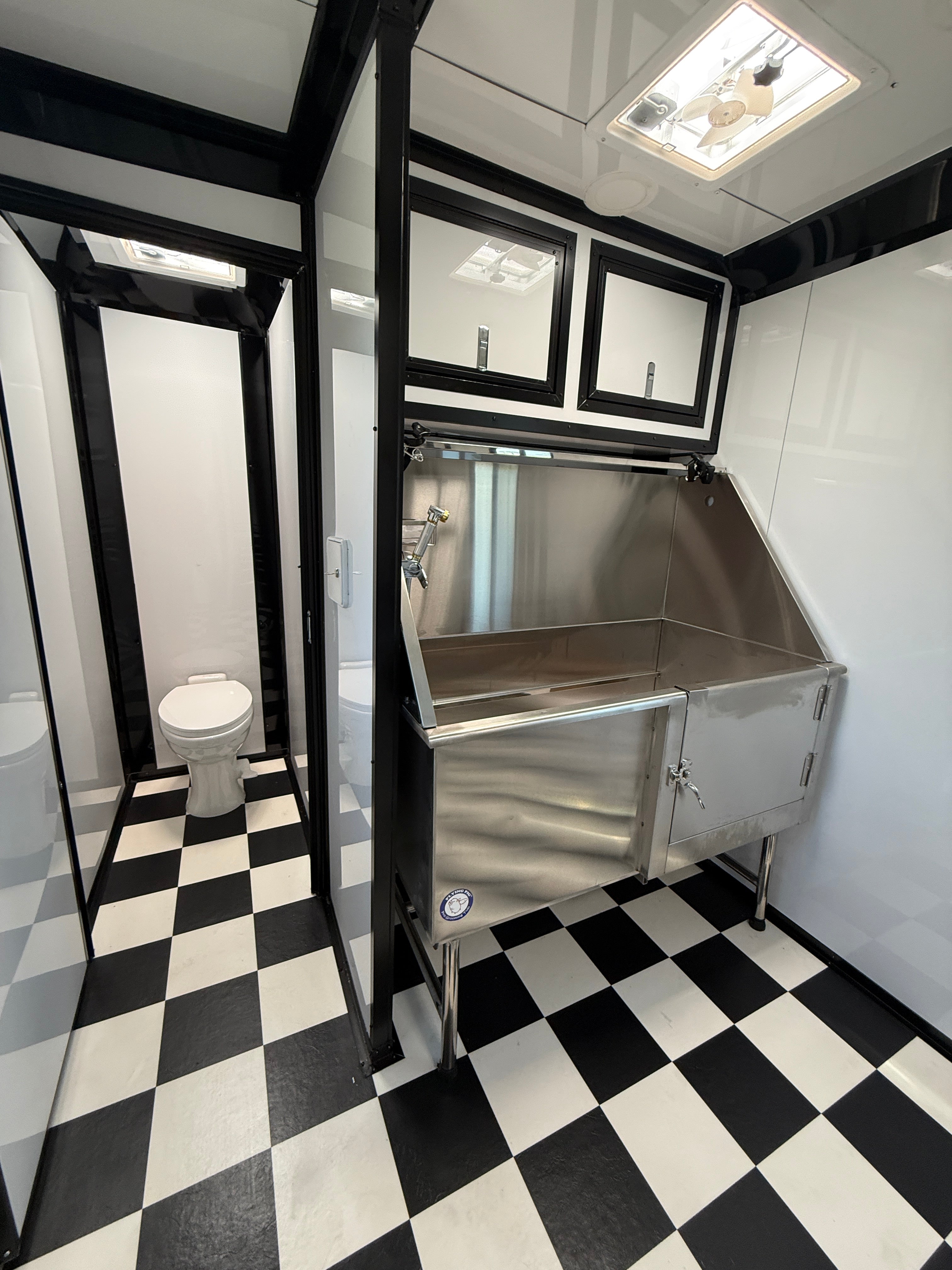 7X14TA Purple Black Grooming Trailer with Bathroom