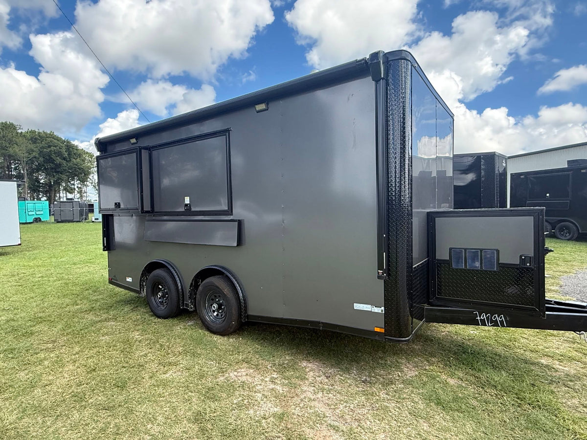 8.5x16TA Charcoal Concession Trailer