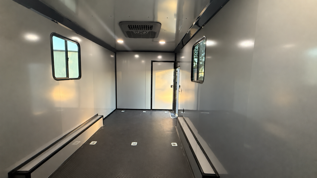 8.5x24TA  Black Race Ready Trailer | Full Bathroom