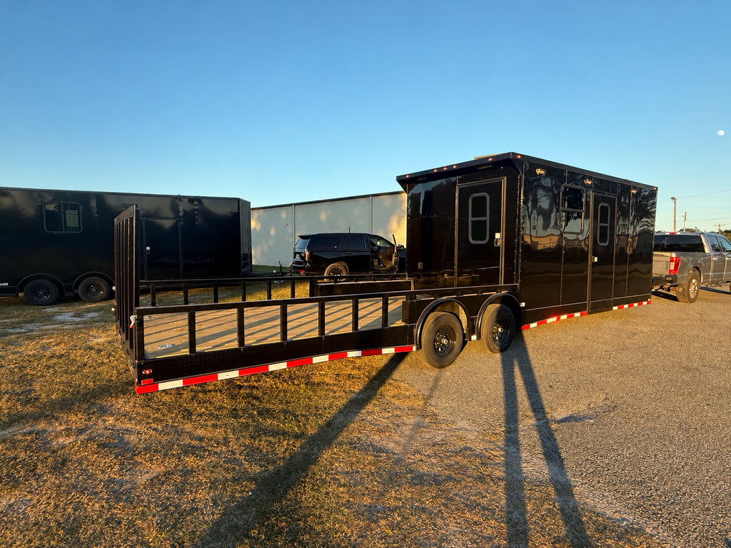 8.5X32 Black Hybrid Trailer | Full Bathroom