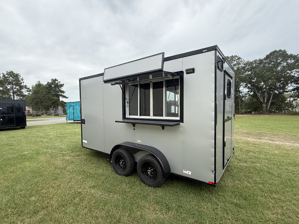 7x14TA Silver Frost Coffee Trailer | Beverage Trailer