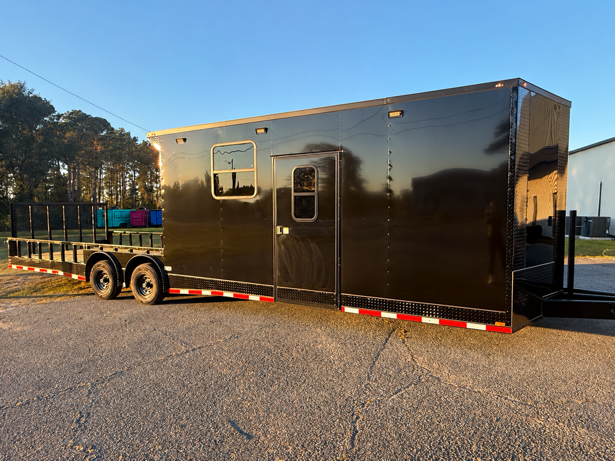 8.5X32 Black Hybrid Trailer | Full Bathroom