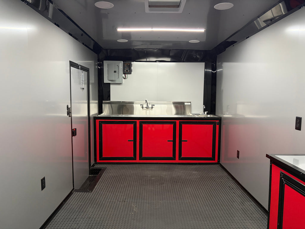 8.5X26TA Red Concession Porch Trailer