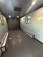 8.5x24TA  Black Race Ready Trailer | Full Bathroom