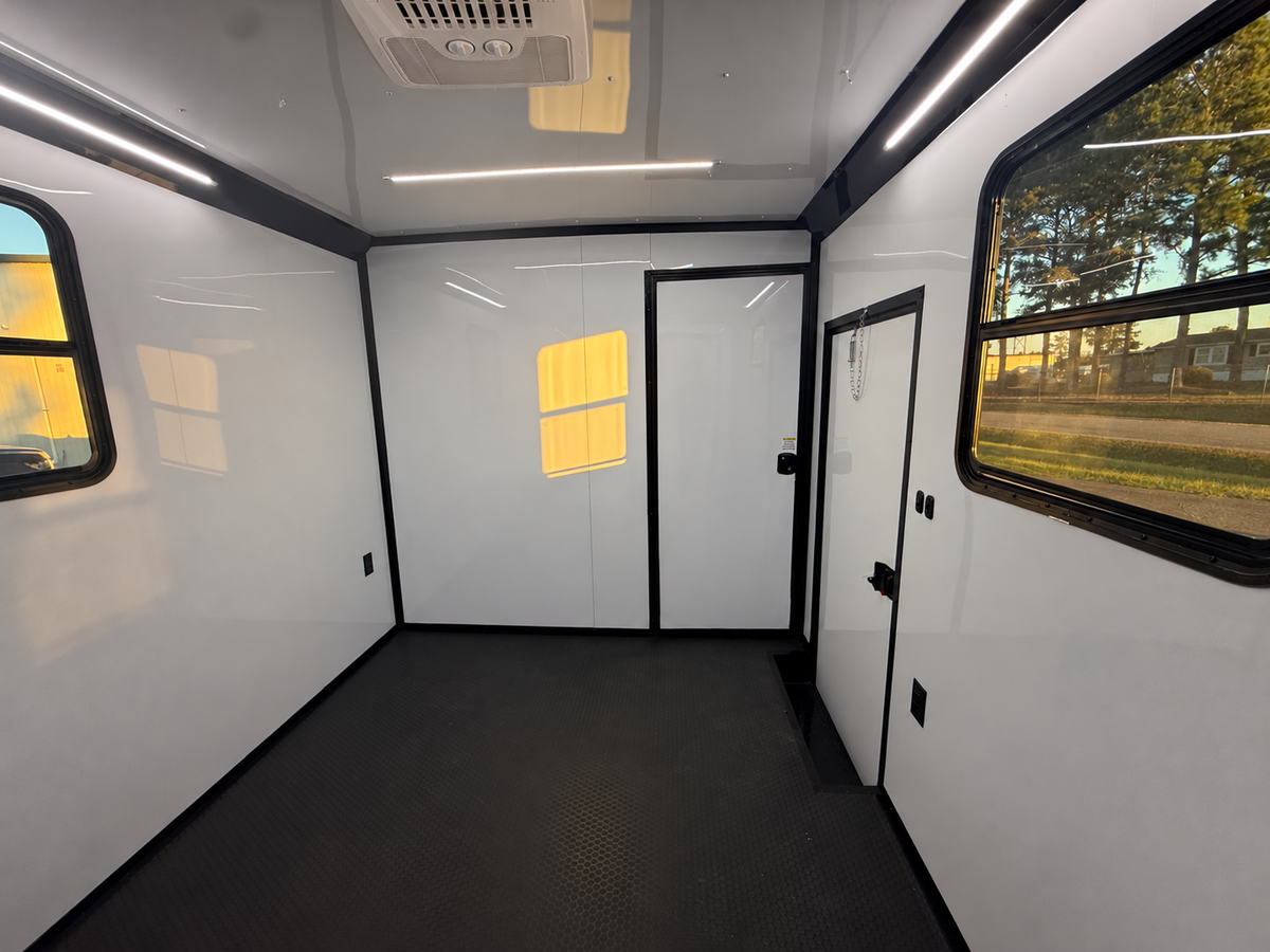 8.5X32 Black Hybrid Trailer | Full Bathroom