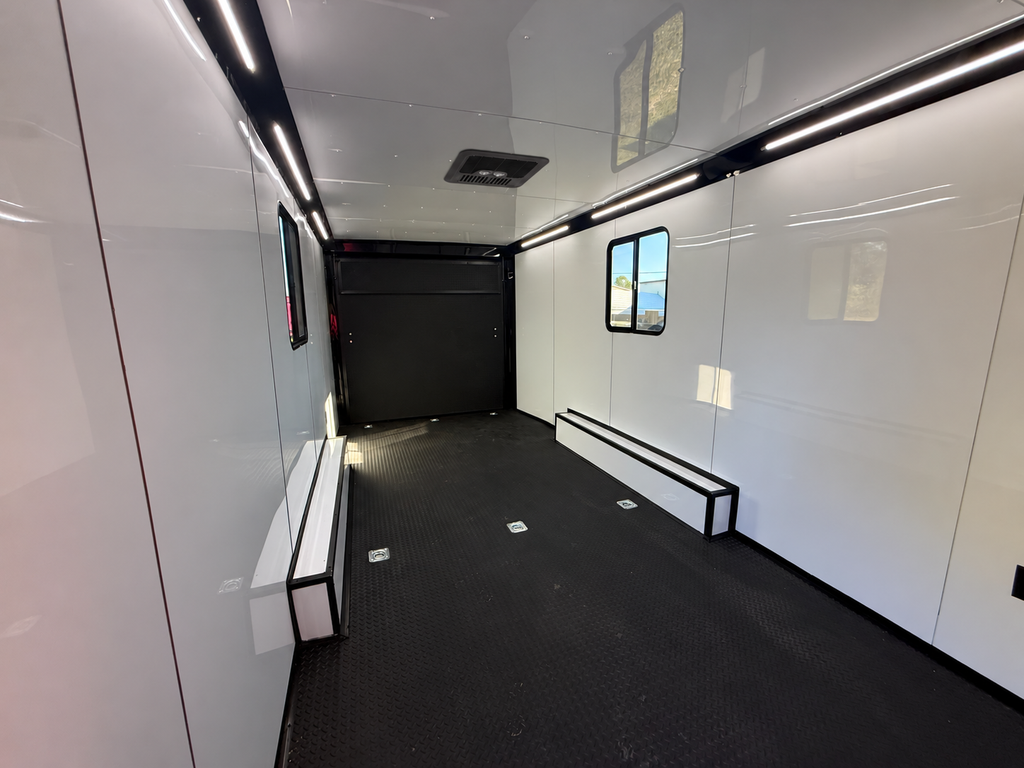 8.5x24TA  Black Race Ready Trailer | Full Bathroom