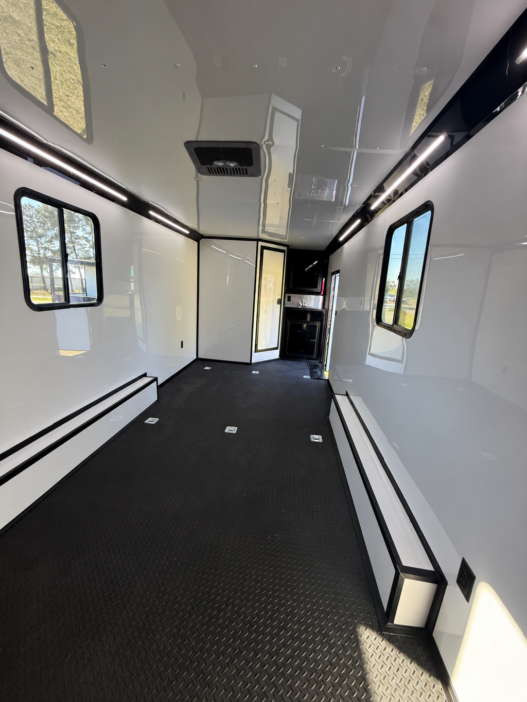 8.5x24TA  Black Race Ready Trailer | Full Bathroom