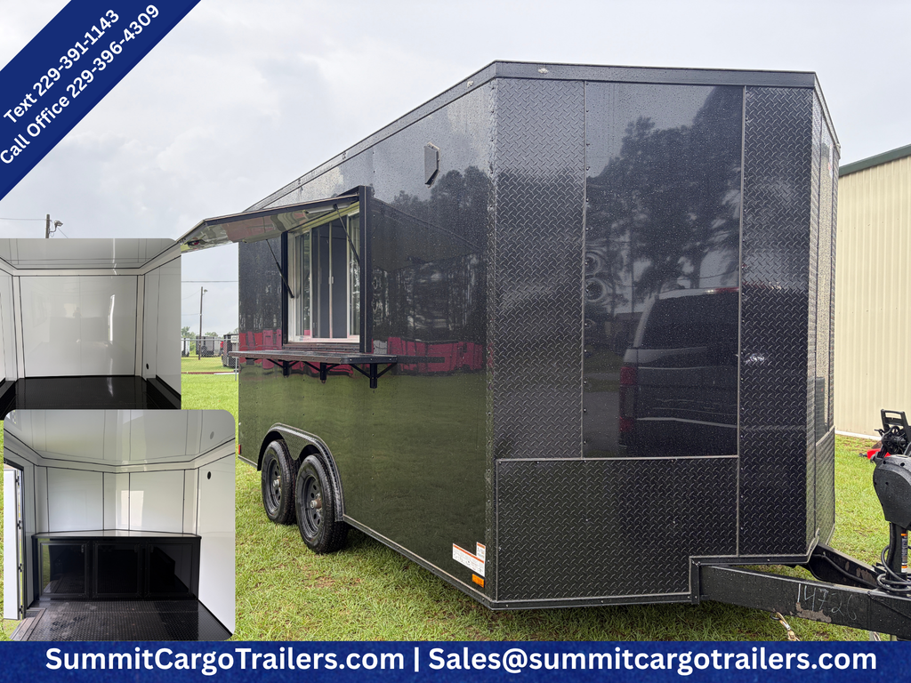 8.5X14TA Black Concession Trailer