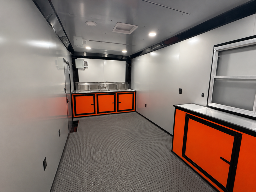 8.5X26TA Orange Black BBQ Porch Trailer