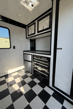 7X14TA Purple Black Grooming Trailer with Bathroom