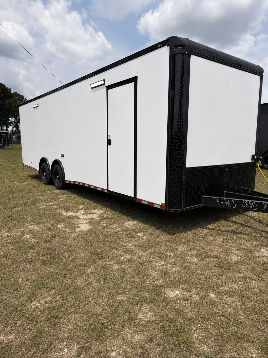 8.5X28TA5 White Race Ready Trailer | Car Hauler