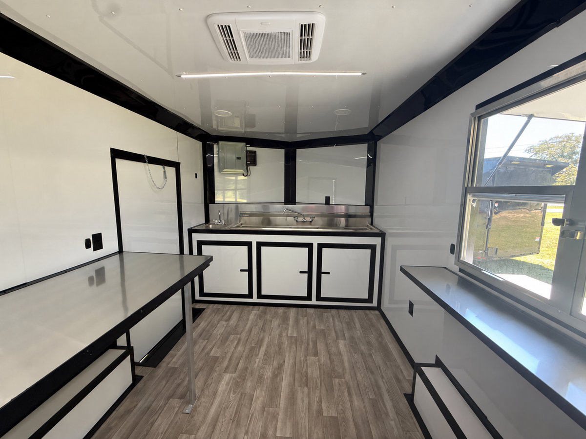 8.5X16 White Beverage Trailer | Coffee Trailer