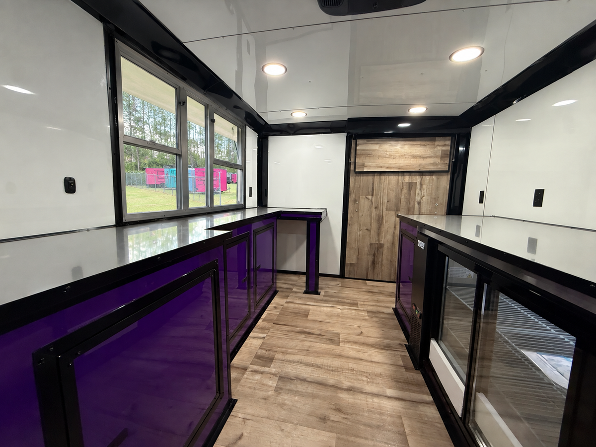 8.5X14 Purple Concession Trailer | Beverage Trailer