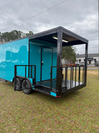 8.5X20TA3 Water Blue Concession Porch Trailer