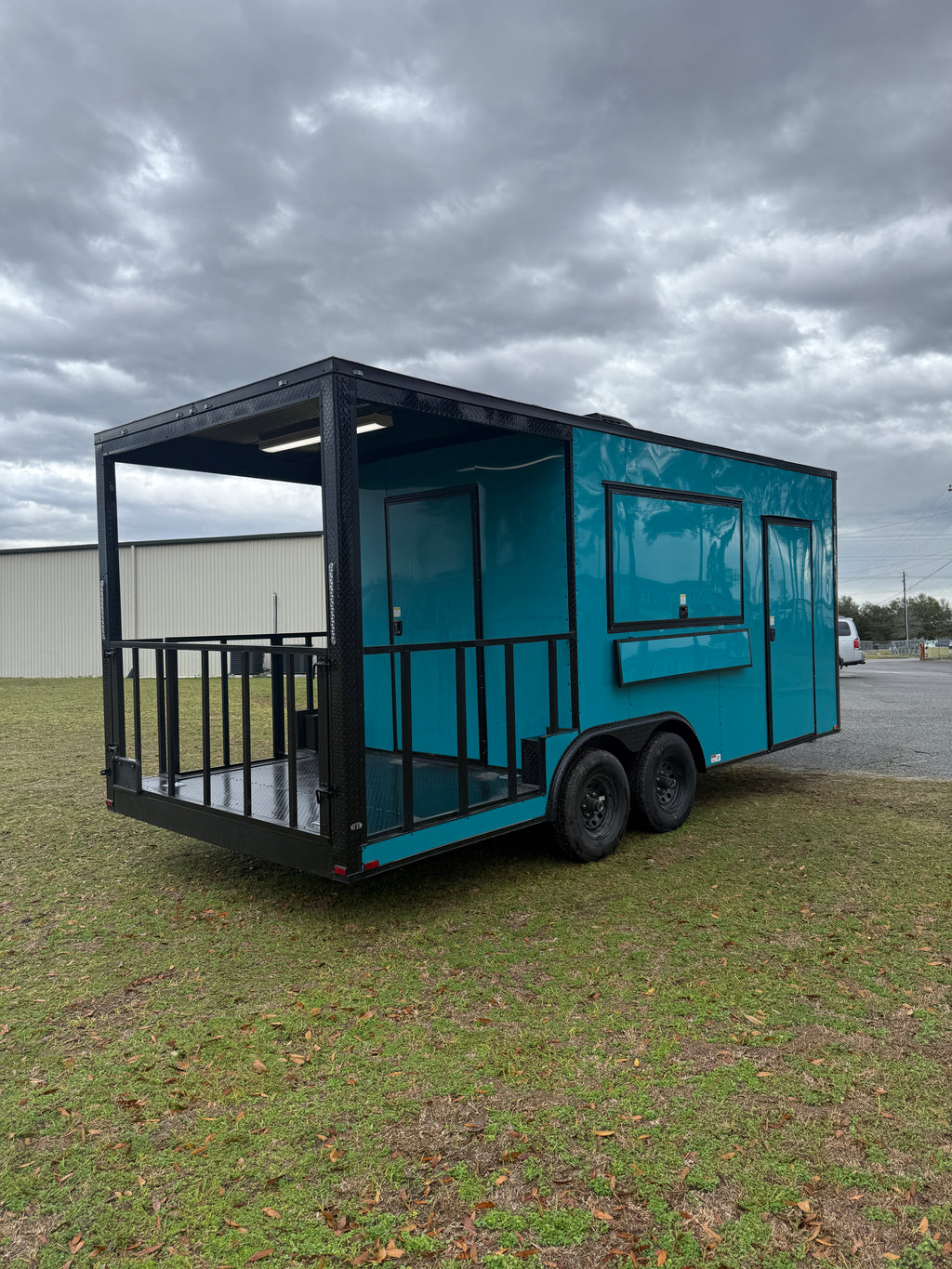 8.5X20TA3 Water Blue Concession Porch Trailer