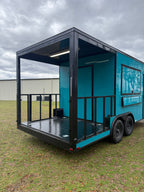 8.5X20TA3 Water Blue Concession Porch Trailer