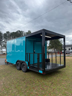 8.5X20TA3 Water Blue Concession Porch Trailer