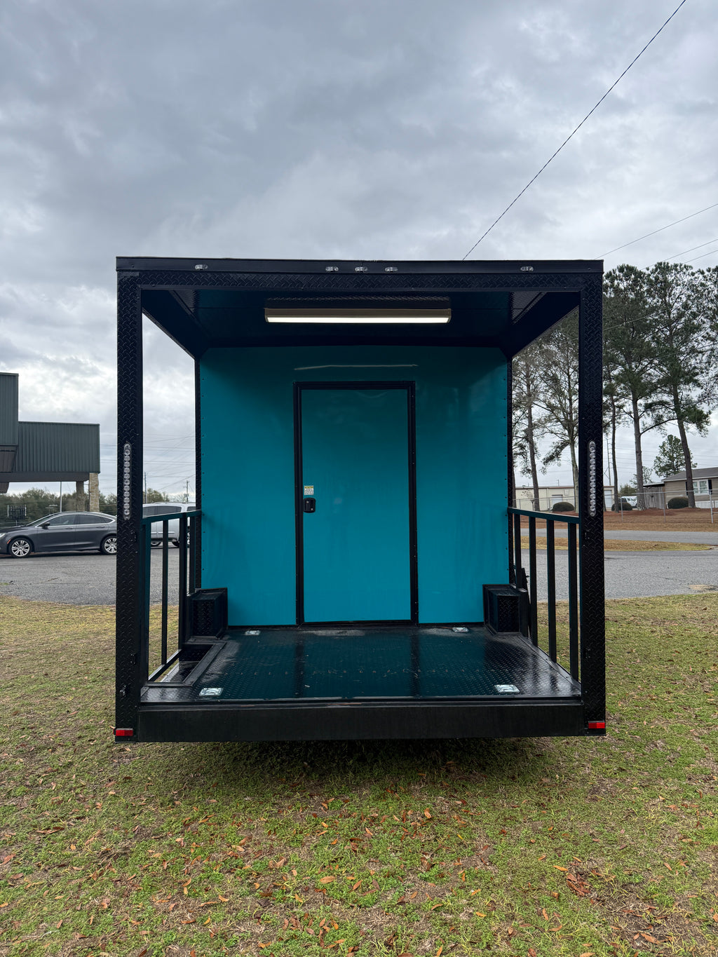 8.5X20TA3 Water Blue Concession Porch Trailer