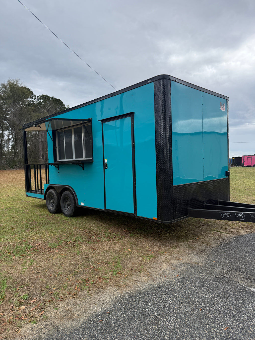 8.5X20TA3 Water Blue Concession Porch Trailer