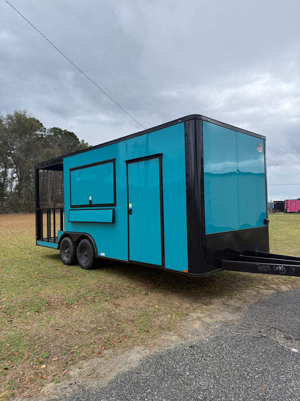 8.5X20TA3 Water Blue Concession Porch Trailer