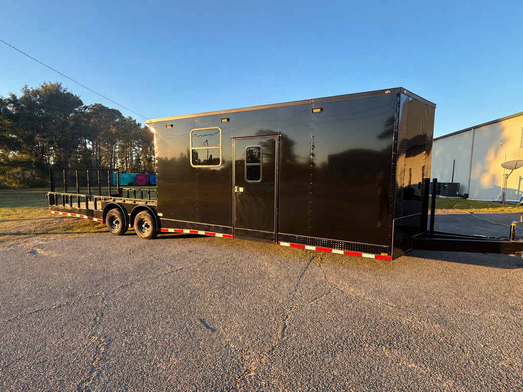 8.5X32 Black Hybrid Trailer | Full Bathroom