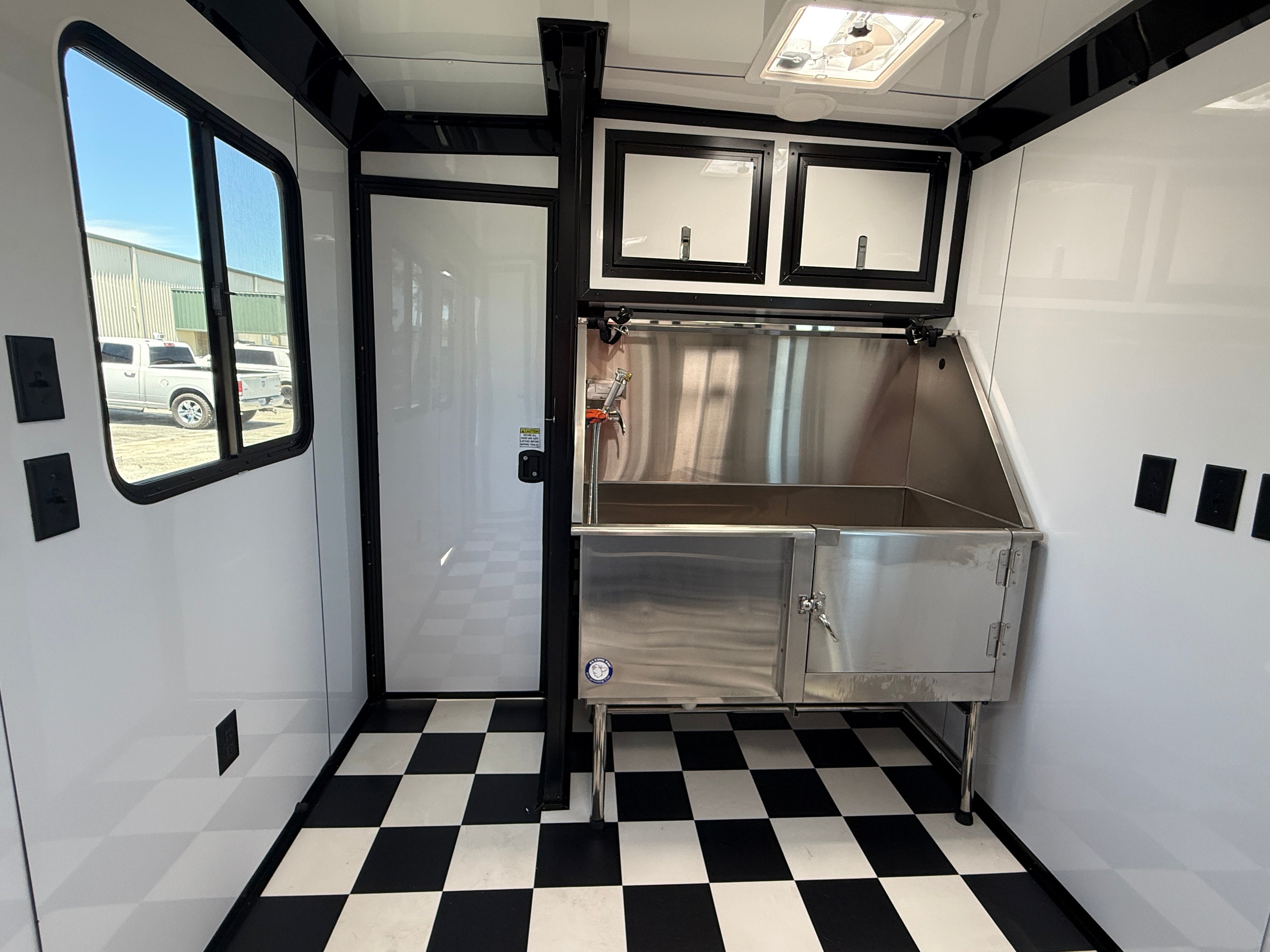 7X14TA Purple Black Grooming Trailer with Bathroom