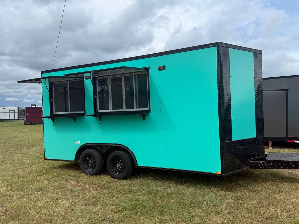 8.5X16TA Teal Concession Trailer