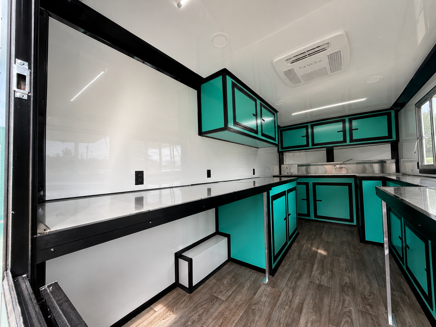 8.5X16TA Teal Concession Trailer