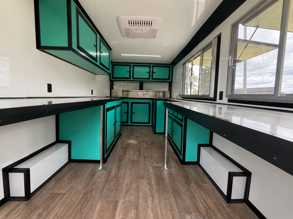 8.5X16TA Teal Concession Trailer