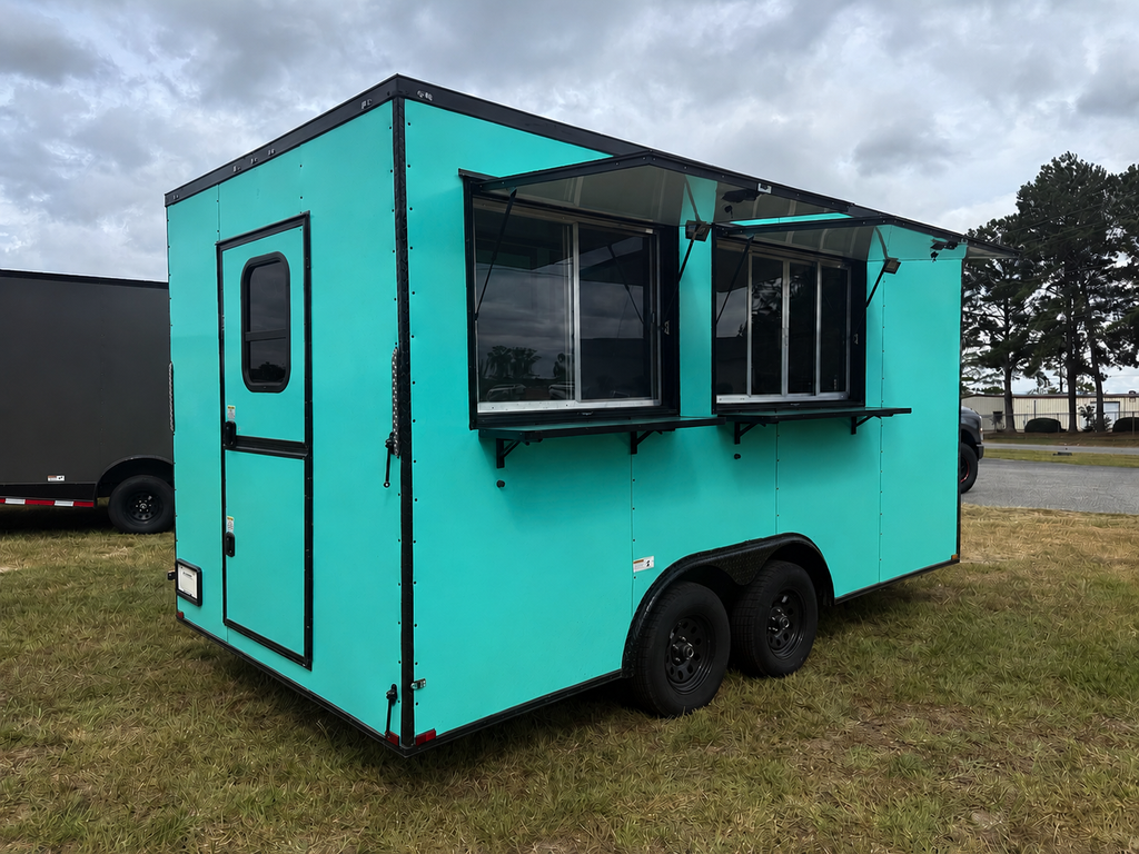 8.5X16TA Teal Concession Trailer