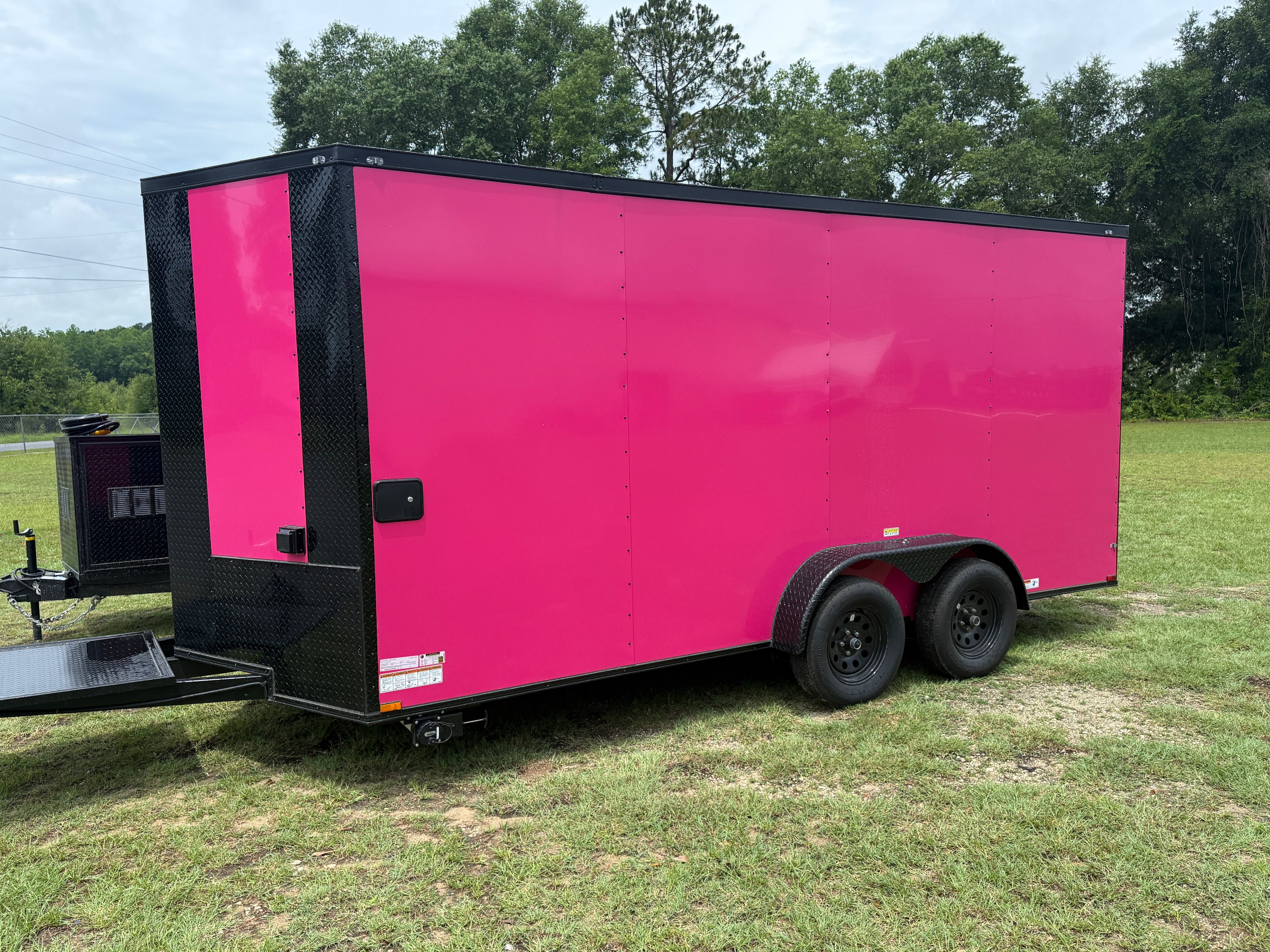 7X16TA Pink Concession Trailer