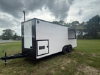 8.5X18TA White Gullwing Porch Trailer